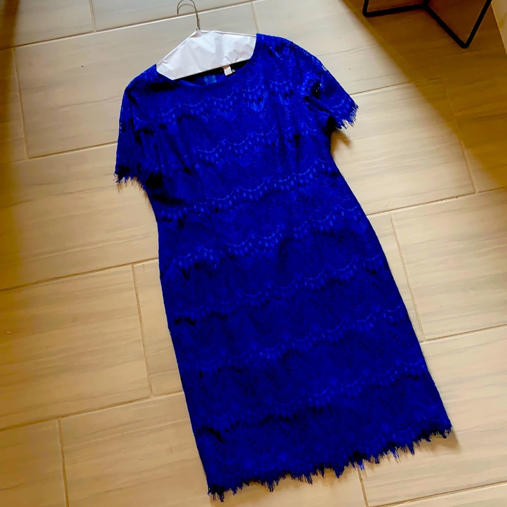 Short Sleeve Lace Sheath Dress